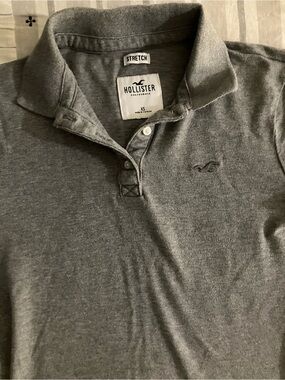 Hollister Women’s Heather Gray Stretch Polo XS
